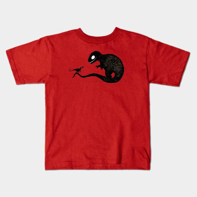 T Rex & Raptor Kids T-Shirt by djrbennett